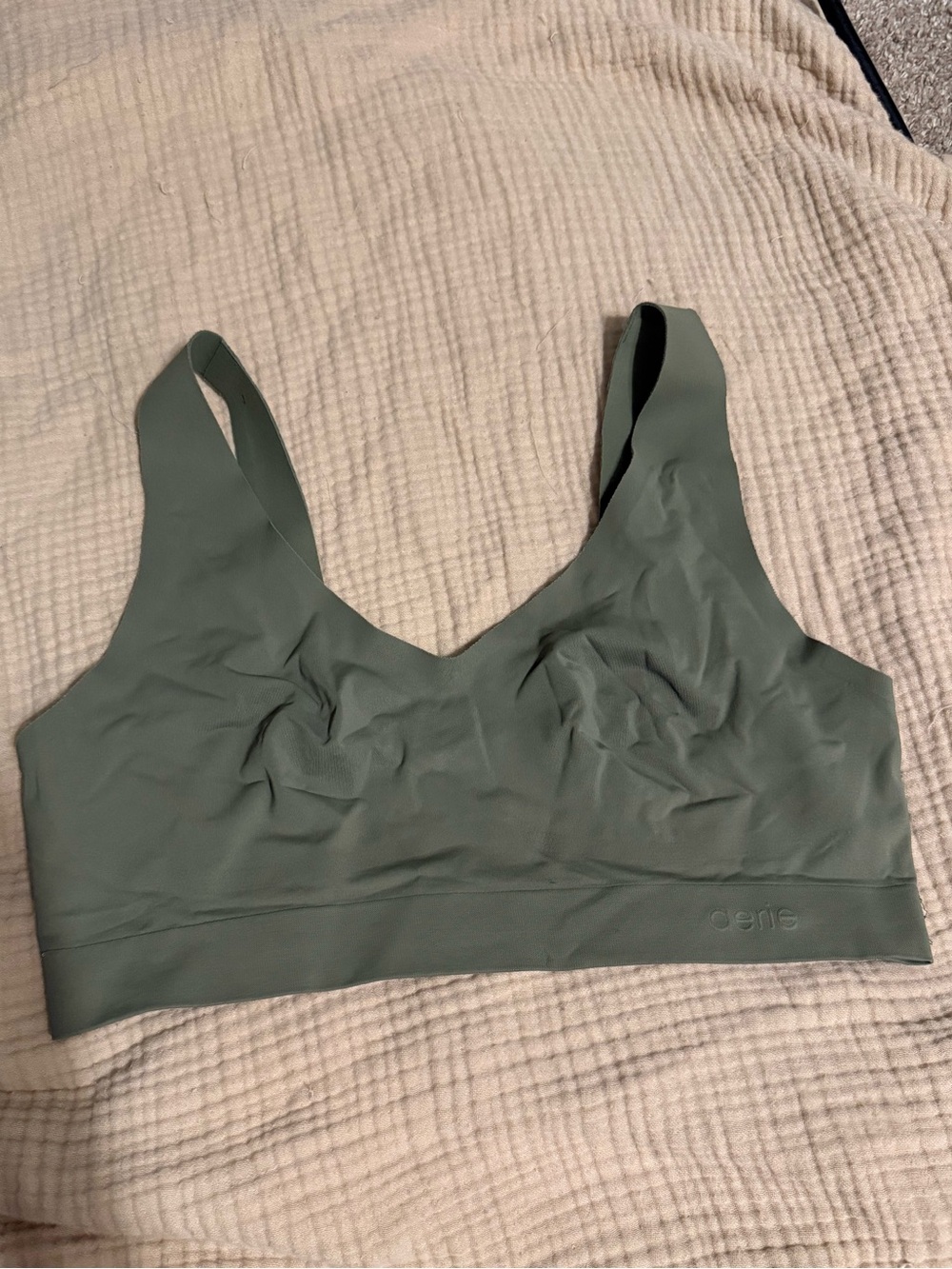 aerie Smooth V-Neck Bralette in Sage